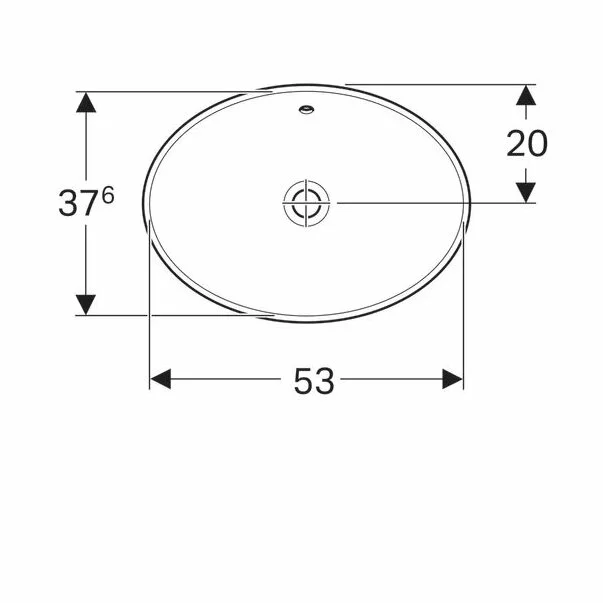 Lavoar incastrat Geberit Variform 55 cm cu orificiu preaplin oval [4]