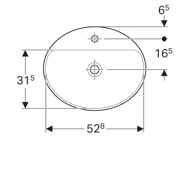 Lavoar incastrat Geberit Variform 55 cm cu orificiu baterie fara orificiu preaplin [3]