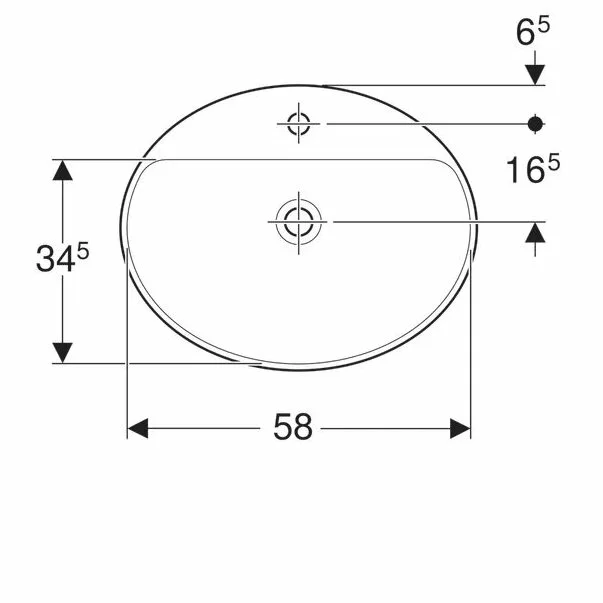 Lavoar incastrat Geberit Variform 60 cm cu orificiu baterie fara orificiu preaplin [3]