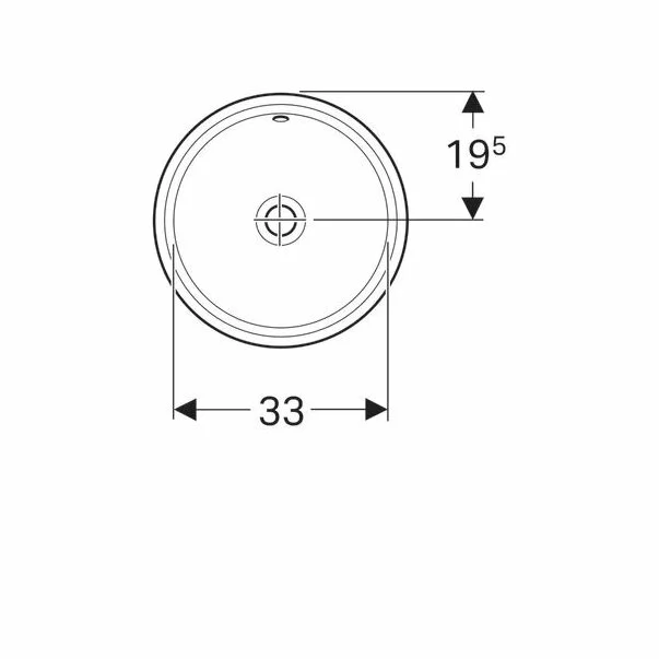 Lavoar sub blat Geberit Variform 39 cm fara orificiu baterie cu orificiu preaplin [3]