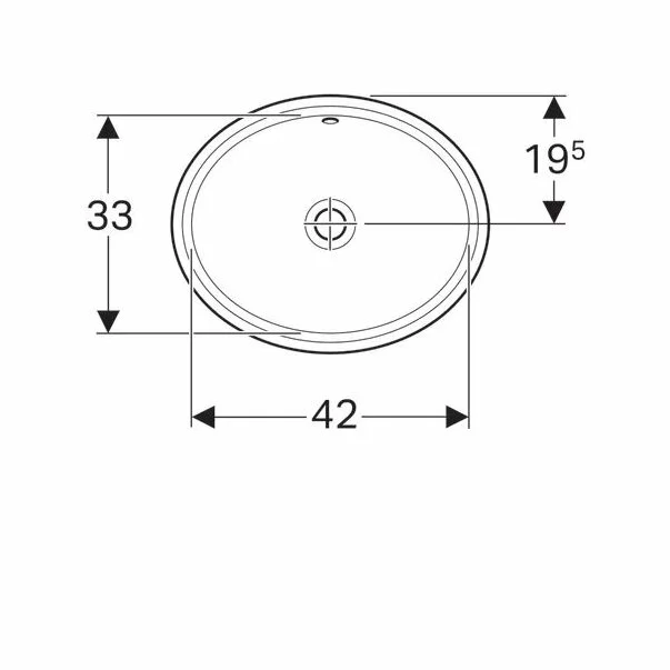 Lavoar sub blat Geberit Variform 48 cm fara orificiu baterie cu orificiu preaplin [3]