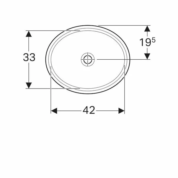 Lavoar sub blat Geberit Variform 48 cm fara orificiu baterie fara orificiu preaplin [3]
