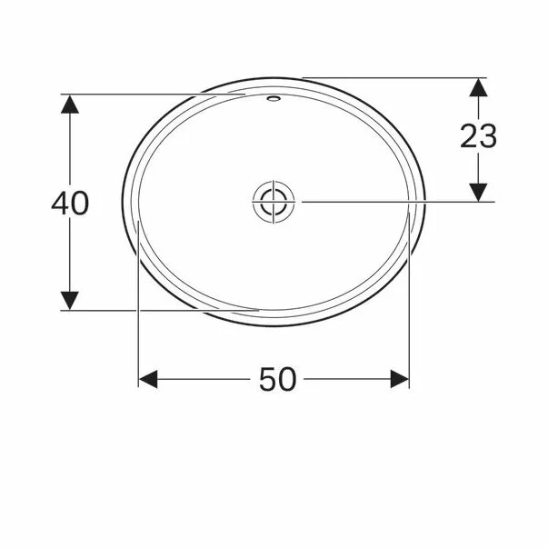 Lavoar sub blat Geberit Variform 56 cm fara orificiu baterie cu orificiu preaplin [3]