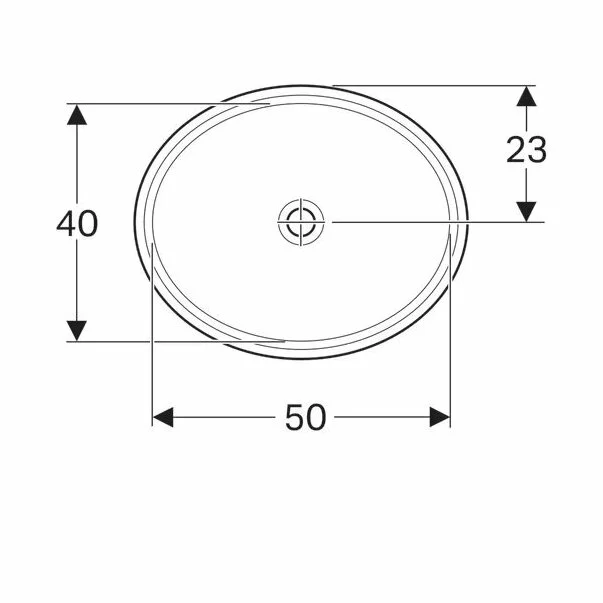 Lavoar sub blat Geberit Variform 56 cm fara orificiu baterie fara orificiu preaplin [3]