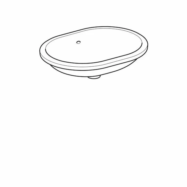 Lavoar sub blat Geberit Variform 61 cm fara orificiu baterie cu orificiu preaplin [2]