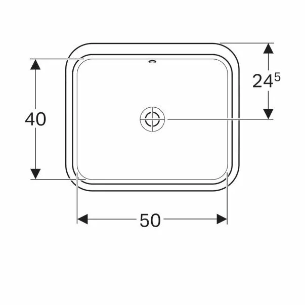 Lavoar sub blat Geberit Variform 58 cm fara orificiu baterie cu orificiu preaplin [3]