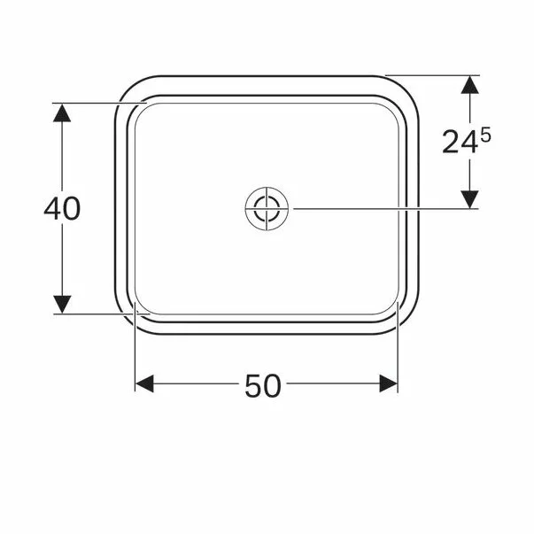 Lavoar sub blat Geberit Variform 58 cm fara orificiu baterie fara orificiu preaplin [3]