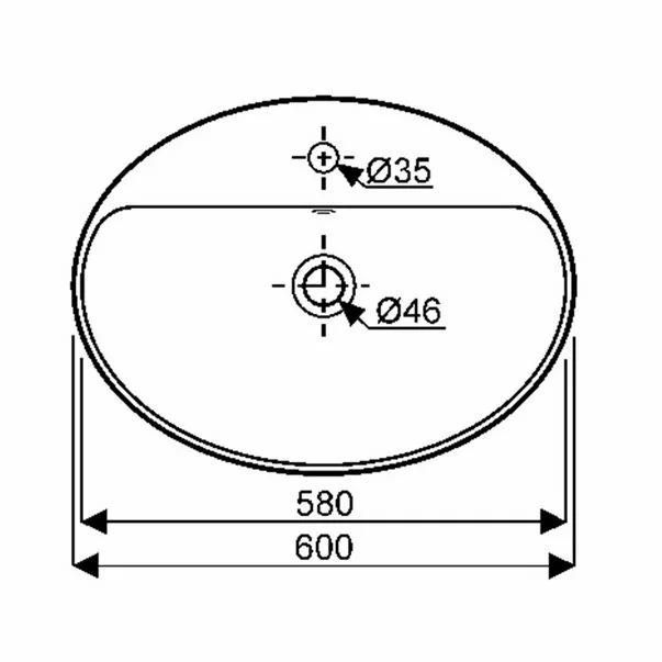 Lavoar pe blat Geberit Variform oval cu preaplin 60x45 cm [2]