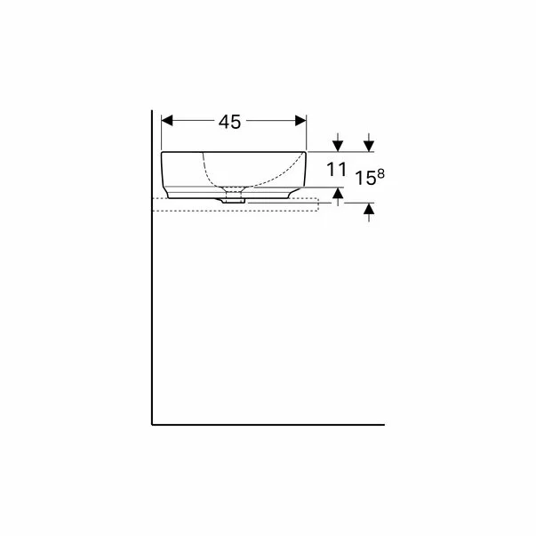 Lavoar pe blat Geberit Variform oval cu preaplin 60x45 cm [3]