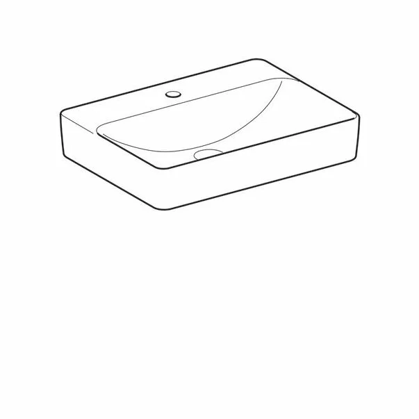 Lavoar pe blat Geberit Variform 60 cm fara orificiu preaplin dreptunghiular [2]