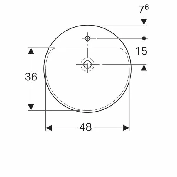 Lavoar pe blat Geberit Variform 50 cm cu orificiu baterie cu orificiu preaplin [3]