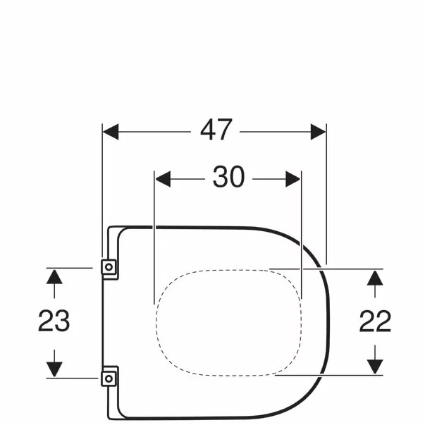 Capac wc Geberit Selnova Comfort Square fixare de jos [4]