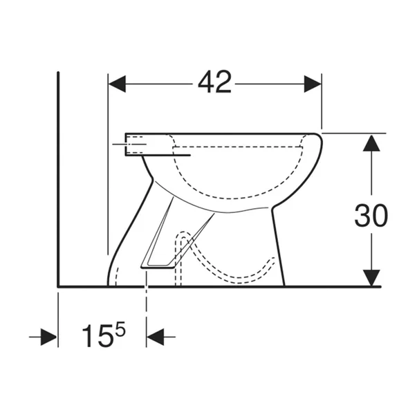 Vas wc pe pardoseala pentru copii Geberit Bambini cu spalare verticala fara orificii pe capacul wc [2]