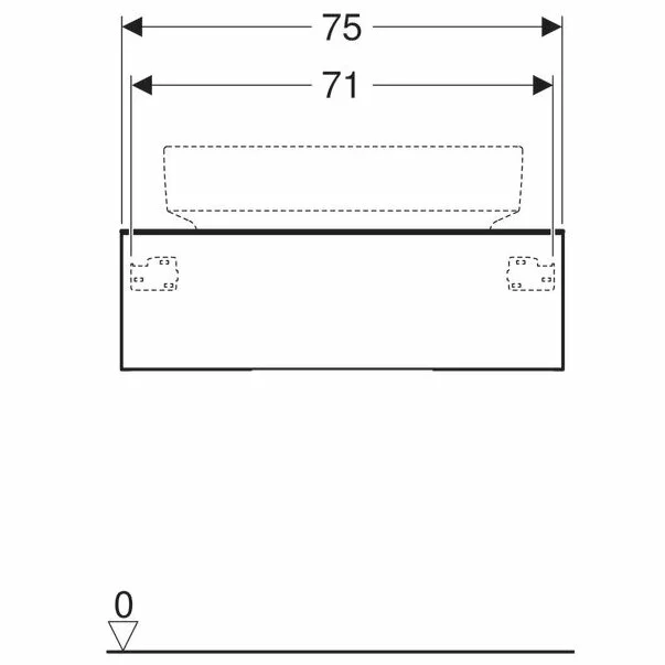 Dulap baza pentru lavoar pe blat Geberit Variform lava gri inchis 1 sertar 75 cm [4]
