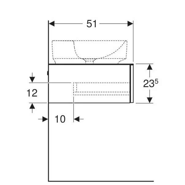 Dulap baza pentru lavoar pe blat Geberit Variform lava gri inchis 1 sertar 75 cm [5]
