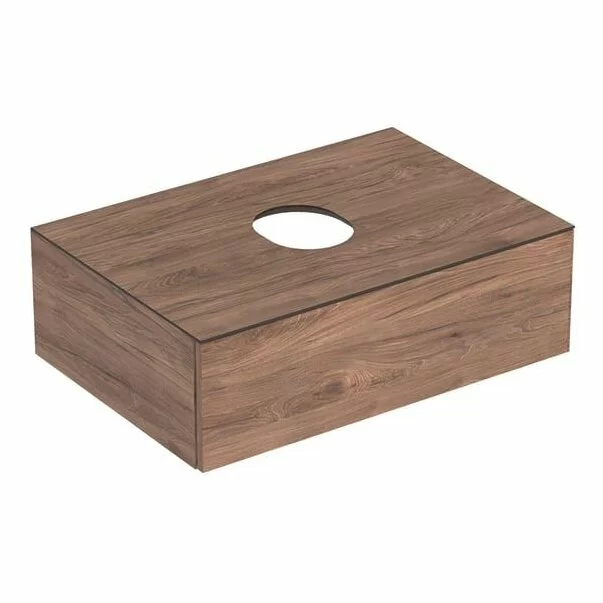Mobilier Baie - Dulap baza pentru lavoar pe blat Geberit Variform nuc 1 sertar 75 cm