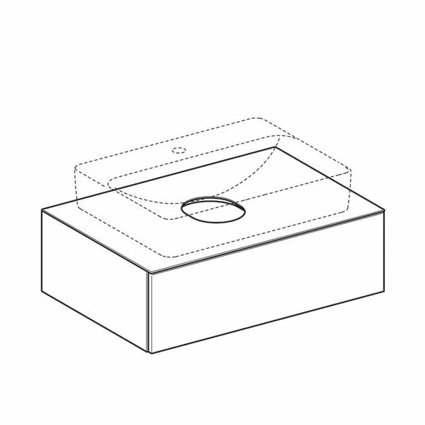 Dulap baza pentru lavoar pe blat Geberit Variform nuc 1 sertar 75 cm [2]