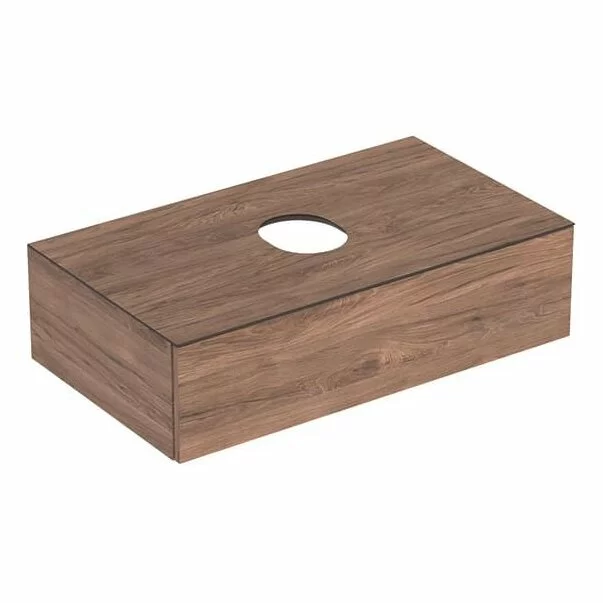 Mobilier Baie - Dulap baza pentru lavoar pe blat Geberit Variform nuc 1 sertar 90 cm