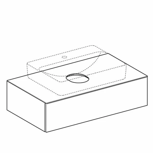Dulap baza pentru lavoar pe blat Geberit Variform nuc 1 sertar 90 cm [2]