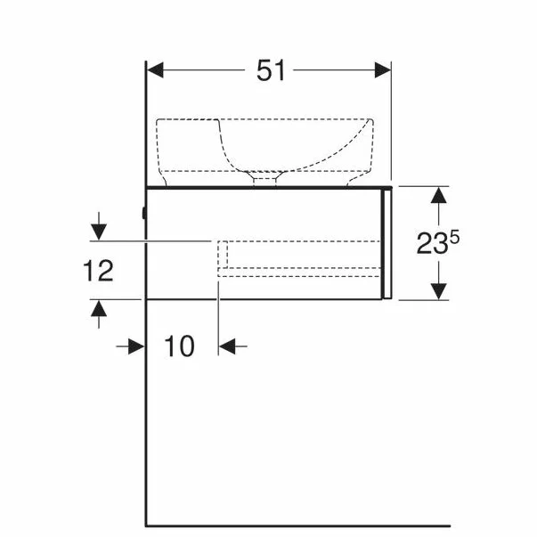 Dulap baza pentru lavoar pe blat Geberit Variform nuc 1 sertar 90 cm [5]