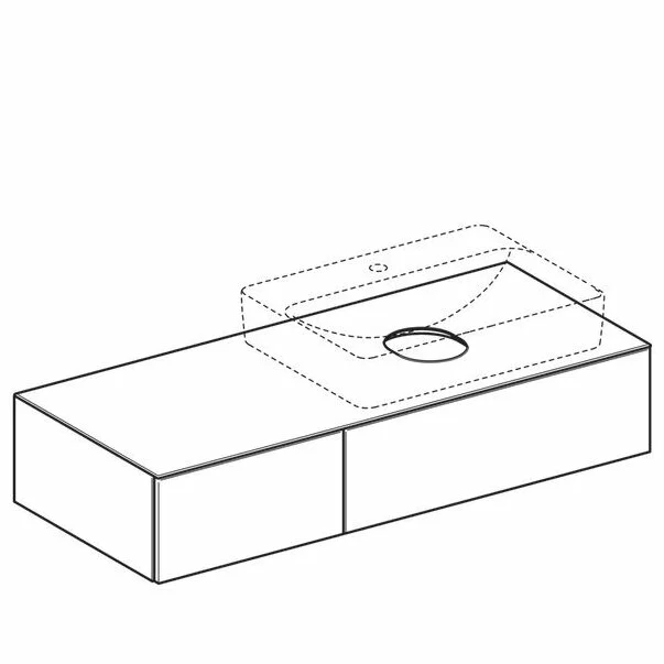 Dulap baza pentru lavoar pe blat Geberit Variform nuc 2 sertare 120 cm [2]