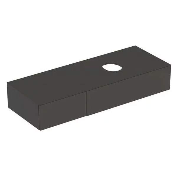 Mobilier Baie - Dulap baza pentru lavoar pe blat Geberit Variform lava gri inchis 2 sertare 135 cm