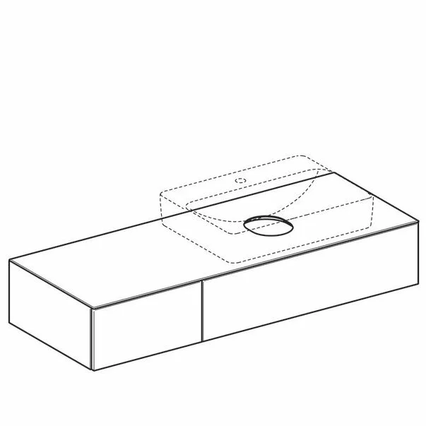 Dulap baza pentru lavoar pe blat Geberit Variform lava gri inchis 2 sertare 135 cm [2]
