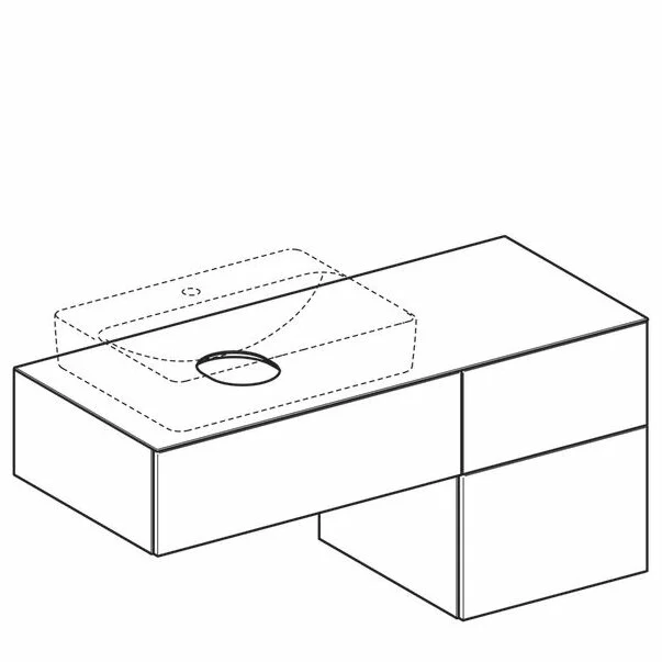 Dulap baza pentru lavoar pe blat Geberit Variform lava gri inchis 3 sertare 120 cm [2]