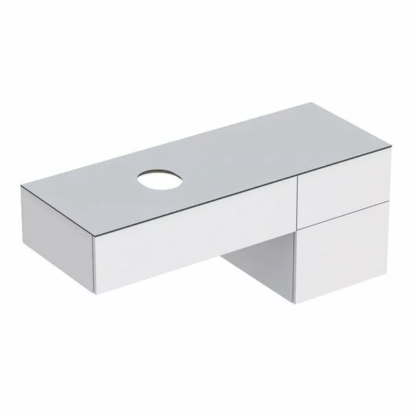 Mobilier Baie - Dulap baza pentru lavoar pe blat Geberit Variform alb 3 sertare 135 cm