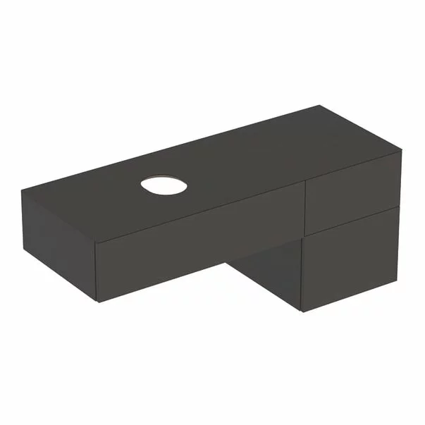 Mobilier Baie - Dulap baza pentru lavoar pe blat Geberit Variform lava gri inchis 3 sertare 135 cm