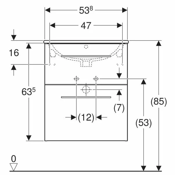 Set dulap suspendat si lavoar Geberit Selnova nuc deschis 2 sertare 55 cm [4]