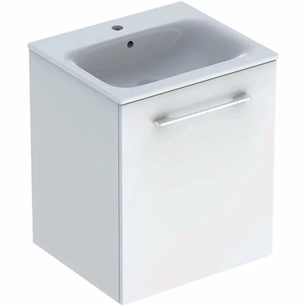 Seturi de mobilier si lavoar - Set dulap suspendat si lavoar Geberit Selnova alb 1 usa 55 cm