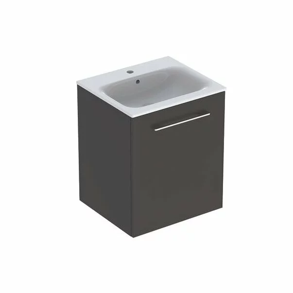 Seturi de mobilier si lavoar - Set dulap suspendat si lavoar Geberit Selnova lava gri inchis 1 usa 55 cm