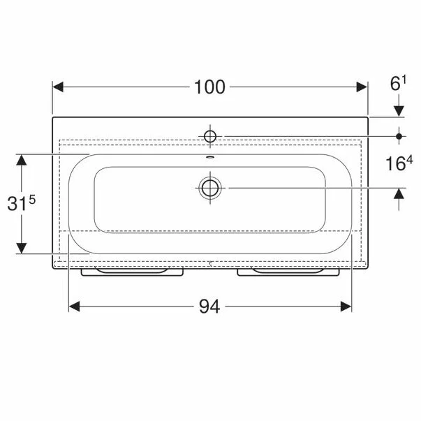 Set dulap suspendat si lavoar Geberit Selnova nuc deschis 2 usi 100 cm [3]