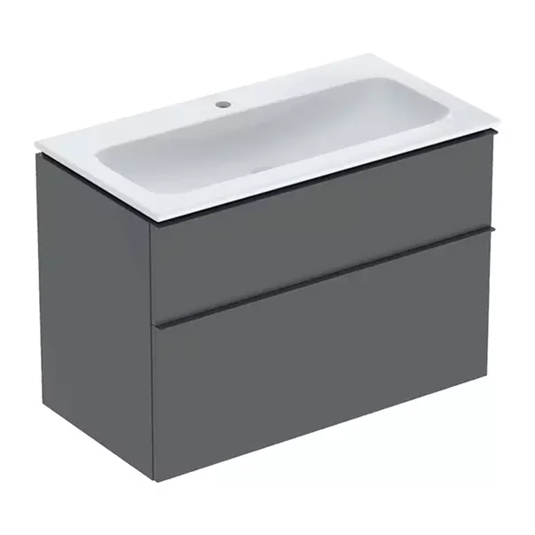 Seturi de mobilier si lavoar - Set dulap baza suspendat Geberit iCon lava mat 2 sertare si lavoar 90 cm alb