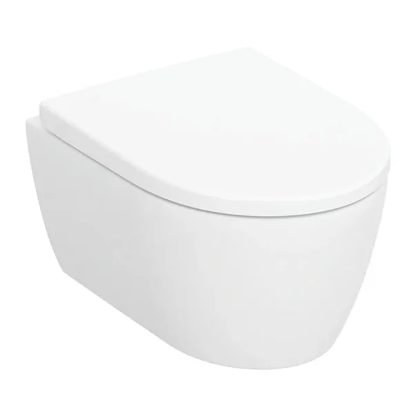 Obiecte Sanitare - Set vas WC suspendat Geberit iCon Rimfree cu capac softclose alb mat