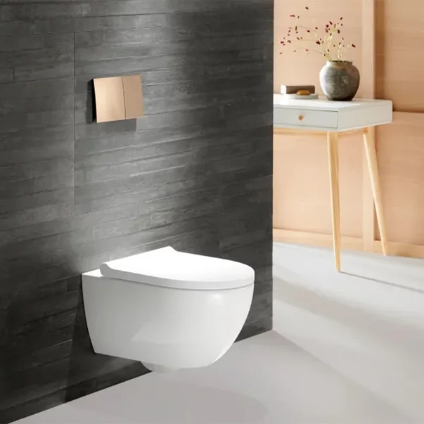 Obiecte Sanitare - Set vas WC suspendat Geberit Acanto TurboFlush cu capac softclose alb lucios