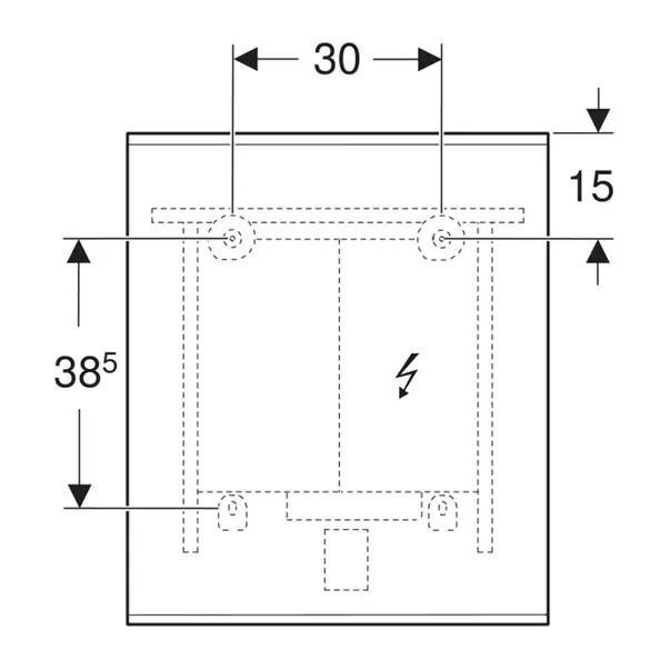 Oglinda cu iluminare si dezaburire Geberit Option Plus Square 60 cm aluminiu eloxat [3]