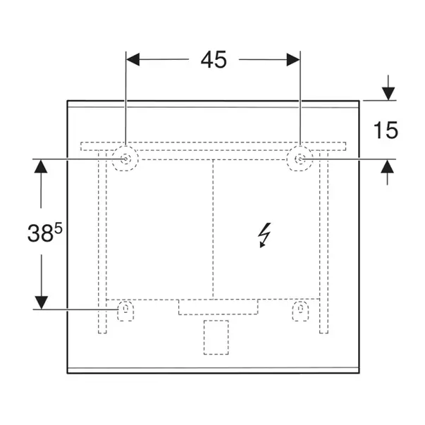 Oglinda cu iluminare si dezaburire Geberit Option Plus Square 75 cm negru - aluminiu eloxat [3]