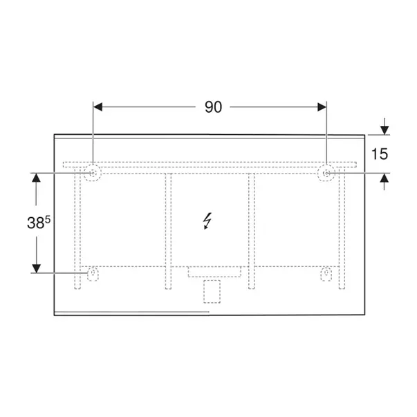 Oglinda cu iluminare si dezaburire Geberit Option Plus Square 120 cm aluminiu eloxat [3]