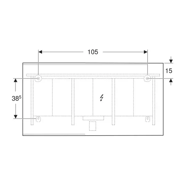 Oglinda cu iluminare si dezaburire Geberit Option Plus Square 135 cm aluminiu eloxat [3]