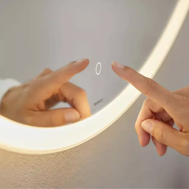 Oglinda cu iluminare LED Geberit Option Round 60 cm aluminiu [3]