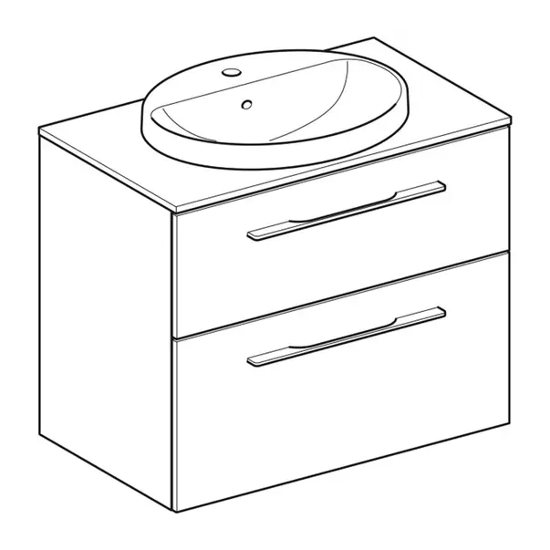 Set dulap baza suspendat Geberit Selnova Square alb lucios 2 sertare si lavoar 80 cm [5]