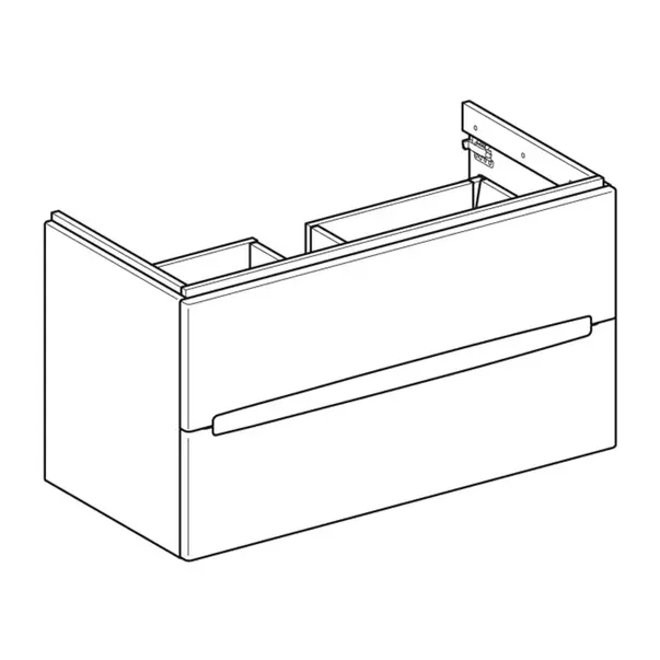 Set dulap baza suspendat Geberit Modo alb lucios 2 sertare si lavoar 100 cm [6]