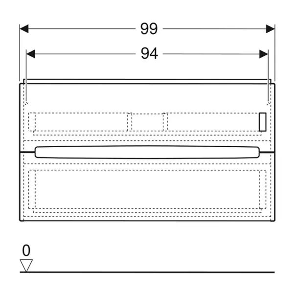 Set dulap baza suspendat Geberit Modo alb lucios 2 sertare si lavoar 100 cm [9]
