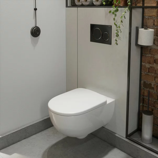 Obiecte Sanitare - Set vas wc suspendat rimfree cu capac Geberit Selnova Premium