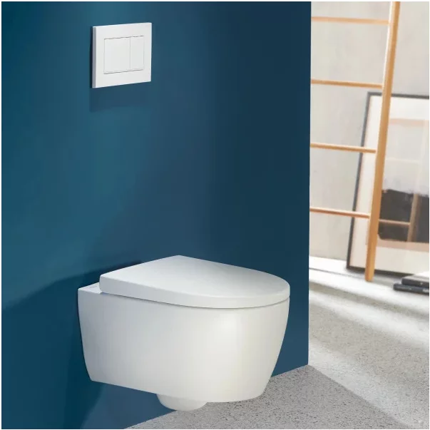 Obiecte Sanitare - Set vas WC suspendat Geberit iCon TurboFlush cu capac softclose alb lucios