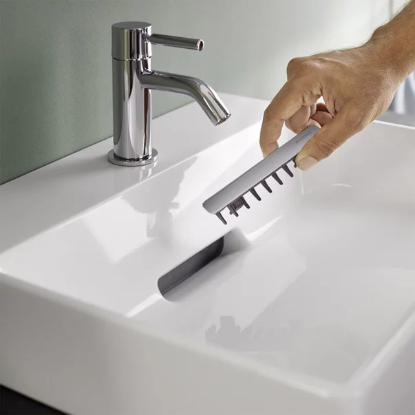Lavoar pe mobilier Geberit One Slim 60 cm alb cu orificiu baterie si scurgere speciala [2]