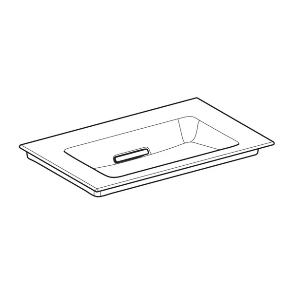Lavoar pe mobilier Geberit One Slim 75 cm alb cu scurgere speciala [6]