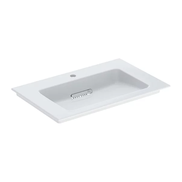 Lavoare - Lavoar pe mobilier Geberit One Slim 75 cm alb cu orificiu baterie si scurgere speciala